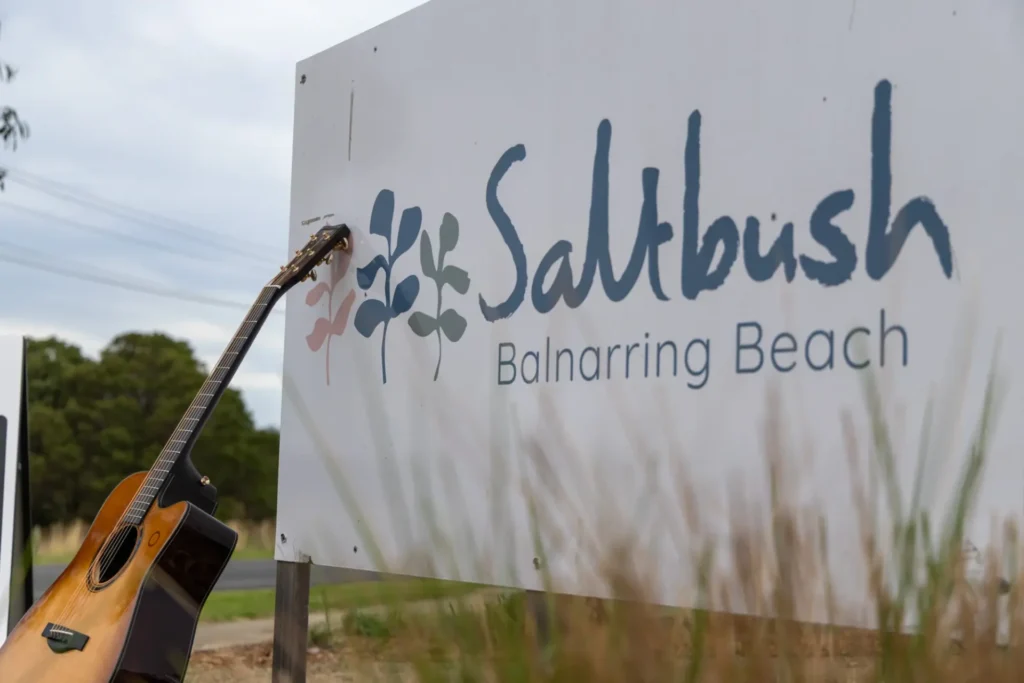 Saltbush Balnarring Beach sign at the Acoustic Guitar Weekend venue