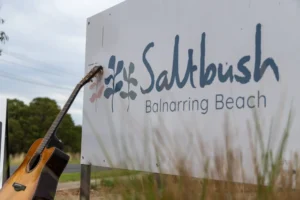Saltbush Balnarring Beach sign at the Acoustic Guitar Weekend venue
