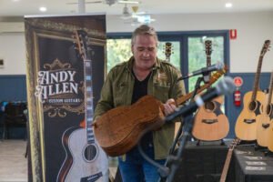 Andy Allen speaking about his life building guitars